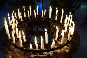 candles in the twilight of the church