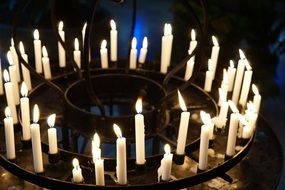 the candles in the church are set in a circle