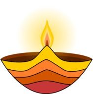 diwali lamp flame as a drawing