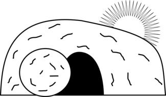 open tomb of Jesus drawing