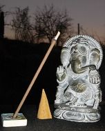 incense and buddha for the ceremony