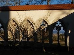 monastery in in the evening, Luxembourg, kirchberg