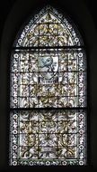 stained glass window in the protestant church