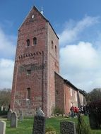 graveyard at protestant church, germany, föhr