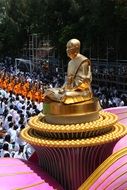 golden buddha statue on high ground, thailand, Phra Dhammakaya