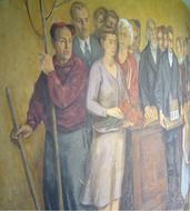 Colorful mural in South Solon Church