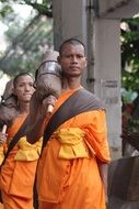 Buddhist monks on a walk