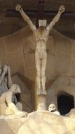sculptures on the wall in the Temple in barcelona
