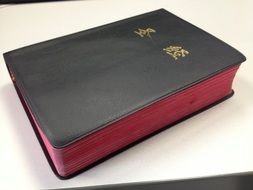 holy book with red pages