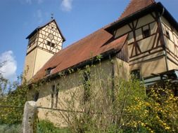 Church with tiled roof