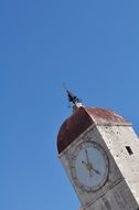 clock on the tower of the church