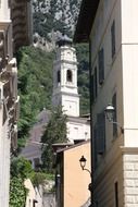 White Church Tower on Lake Garda, Italy