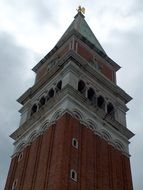 church tower in venice close-up
