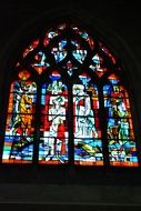 church window with a picture on it