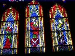 stained glass windows in the cathedral