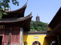 unusual roof of a Buddhist temple