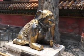 porcelain elephant near the temple