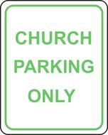 church parking only sign drawing