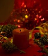 red christmas candle for christmas