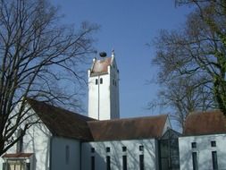 White cemetery church