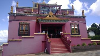 pink buddhist temple