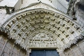 intricate door arches in the antique cathedral