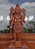 Hindu goddess, wooden sculpture