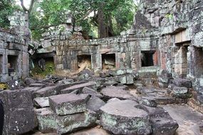 The ancient ruins of the Cambodian temple
