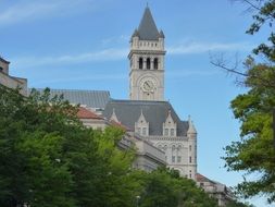 washington national cathedral at summer, usa, washington dc