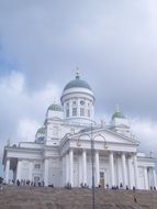 Evangelical Lutheran cathedral beneath clouds, finland, helsinki