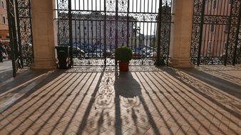 Church with the black fence in Rome, Italy