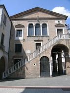 staircase of old church, italy, venice, mestre