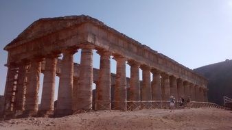 landscape of the antique temple in Sicily