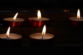 tea candles in the church