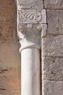 column on the facade of the monastery