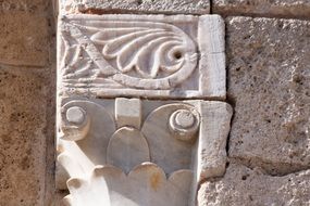 carving on the wall in the church