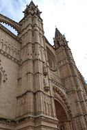 towers at gateway to cathedral, spain, palma de mallorca
