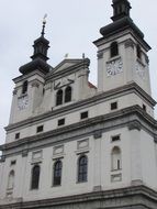 Cathedral of St. John the Baptist, facade at sky, slovakia, trnava