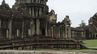 monk near Angkor temple