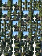 collage with Christian crosses