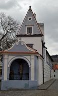 blue and white chapel