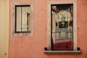 Buddha picture in a window