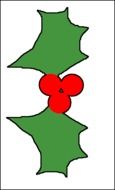 holly christmas drawing