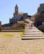 staircase of the medieval castle in Porto venere