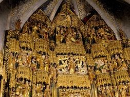 Beautiful altar sculpture in church, Spain, Artziniega