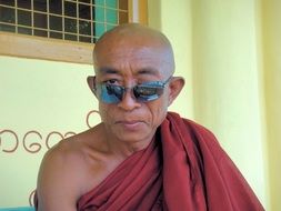 monk with sun glasses