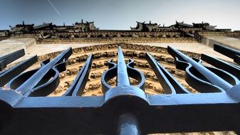 fence near paris church notre dame