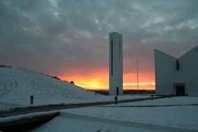sunset snow