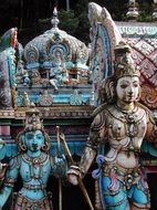 figures of hindu goddess on temple, sri lanka