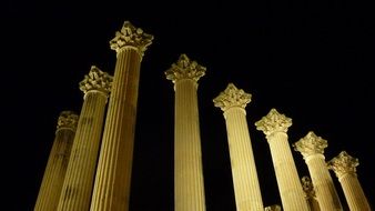 roman temple at night